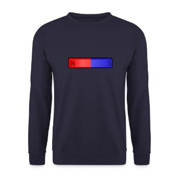 Bar Magnet NS. Zeigen Sie Ihre Anziehungskraft. - Unisex Pullover - Navy - Vorne - Alina (178cm) & Michal (187cm)