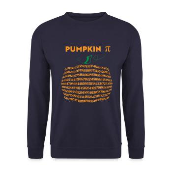 Pumpkin Pi Halloween Math Joke - Unisex Sweatshirt - navy - Front - Alina (178cm) & Michal (187cm)