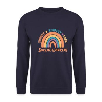 dignity care social worker social work - Unisex Sweatshirt - navy - Front - Alina (178cm) & Michal (187cm)