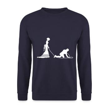 Hochzeit Brautpaar Leine - Unisex Pullover - Navy - Vorne - Alina (178cm) & Michal (187cm)