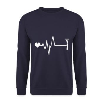 Lame de rasoir Pulse Heart Love - Sweat-shirt Unisexe - marine - Devant - Alina (178cm) & Michal (187cm)