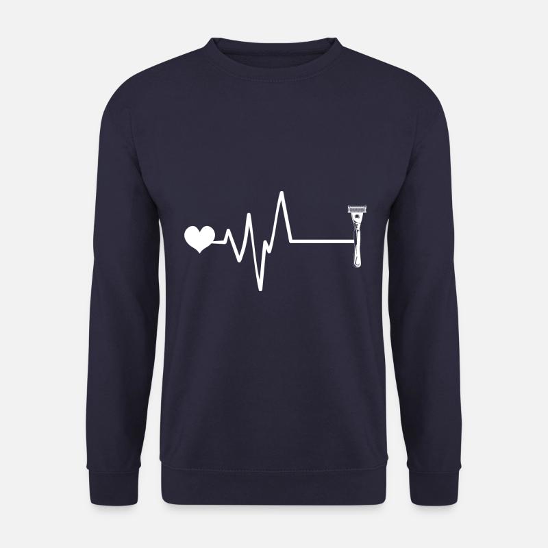 Rasierklinge Puls Herz Liebe - Unisex Pullover - Navy
