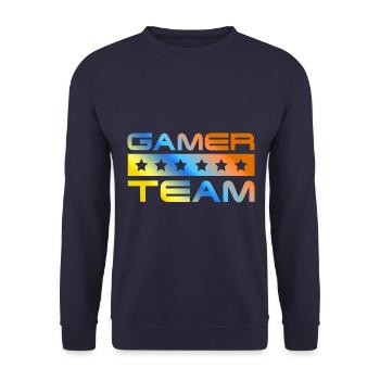Gamer Crew Coloré - Sweat-shirt Unisexe - marine - Devant - Alina (178cm) & Michal (187cm)