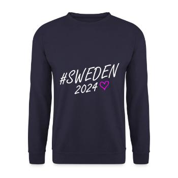 Schweden 2024 Herz Reise - Unisex Pullover - Navy - Vorne - Alina (178cm) & Michal (187cm)