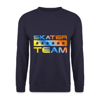 Skater Crew Bunt - Unisex Pullover - Navy - Vorne - Alina (178cm) & Michal (187cm)