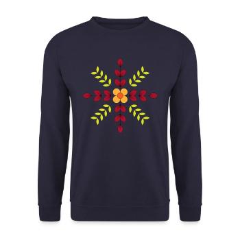 Flower - Unisex Sweatshirt - navy - Front - Alina (178cm) & Michal (187cm)