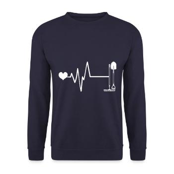 Shovel Pulse Heart Love - Unisex Sweatshirt - navy - Front - Alina (178cm) & Michal (187cm)