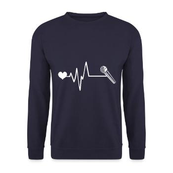 Microphone Pulsation Battement de cœur - Sweat-shirt Unisexe - marine - Devant - Alina (178cm) & Michal (187cm)