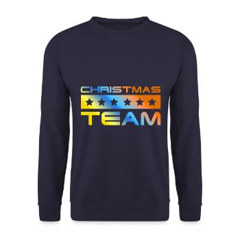 Christmas Crew Bunt - Unisex Pullover - Navy - Vorne - Alina (178cm) & Michal (187cm)