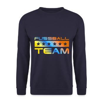 Fussball Crew Bunt - Unisex Pullover - Navy - Vorne - Alina (178cm) & Michal (187cm)