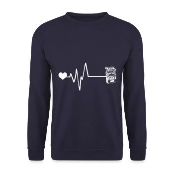 Slot Pulse Heart Love Casino - Unisex Sweatshirt - navy - Front - Alina (178cm) & Michal (187cm)