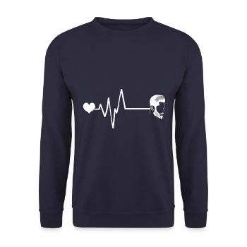 Coupe de cheveux fraîche coiffeur Pulse Heart Love - Sweat-shirt Unisexe - marine - Devant - Alina (178cm) & Michal (187cm)
