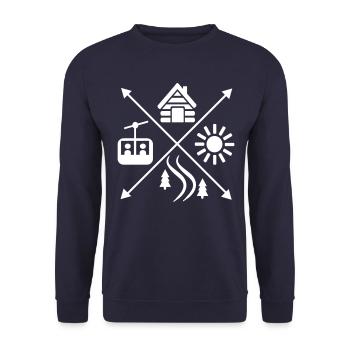 Ski - Unisex Sweatshirt - navy - Front - Alina (178cm) & Michal (187cm)