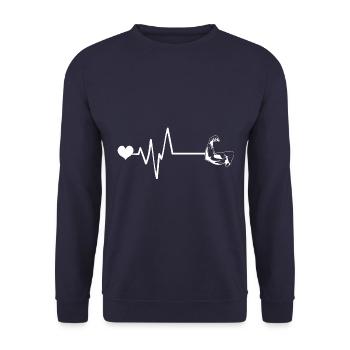 Muscles dumbbell heartbeat - Unisex Sweatshirt - navy - Front - Alina (178cm) & Michal (187cm)