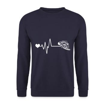 Pizza Pulse Heart Love - Unisex Sweatshirt - navy - Front - Alina (178cm) & Michal (187cm)