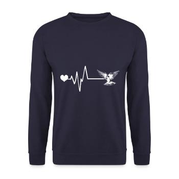 Colombe, Pouls, Paix, Coeur, Amour - Sweat-shirt Unisexe - marine - Devant - Alina (178cm) & Michal (187cm)