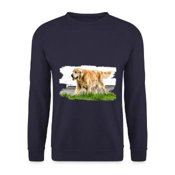 Golden Retriever a un tempérament affligé - Sweat-shirt Unisexe - marine - Devant - Alina (178cm) & Michal (187cm)
