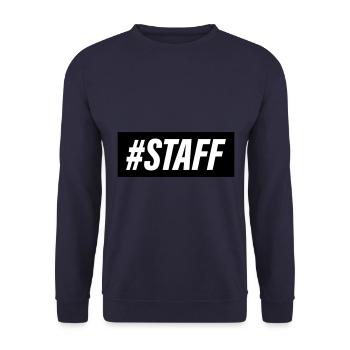 Staff Mitglied - Unisex Pullover - Navy - Vorne - Alina (178cm) & Michal (187cm)