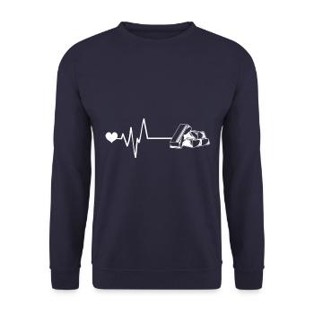 Impulsion d’or coeur amour - Sweat-shirt Unisexe - marine - Devant - Alina (178cm) & Michal (187cm)