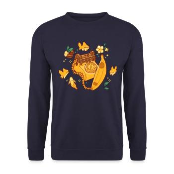 Banana Phone - Unisex Sweatshirt - navy - Front - Alina (178cm) & Michal (187cm)