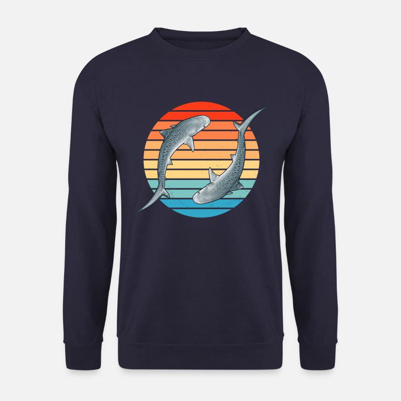 Tigerhai Retro Sonnenuntergang - Unisex Pullover - Navy