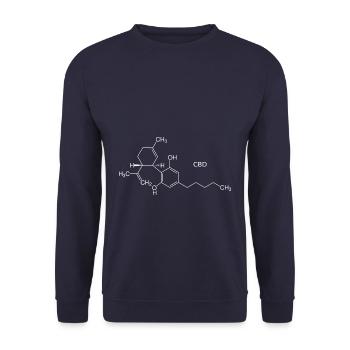 CBD molecule - white with name - Unisex Sweatshirt - navy - Front - Alina (178cm) & Michal (187cm)