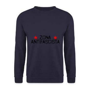 ZONA ANTIFASCISTA ZONE ANTIFASTIQUE ZONA - Sweat-shirt Unisexe - marine - Devant - Alina (178cm) & Michal (187cm)