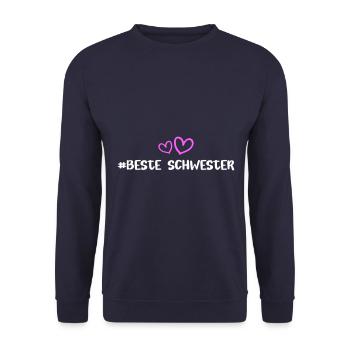 Best Sister Heart Love - Unisex Sweatshirt - navy - Front - Alina (178cm) & Michal (187cm)