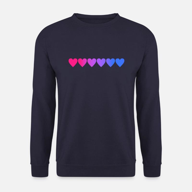 Bisexuelle Herzen - bisexuelles LGBT CSD - Unisex Pullover - Navy