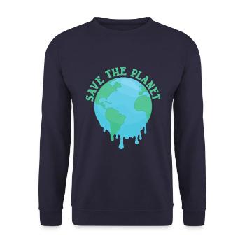 Sauvez la planète - Sweat-shirt Unisexe - marine - Devant - Alina (178cm) & Michal (187cm)