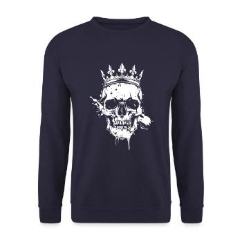Couronne de crâne de roi - Sweat-shirt Unisexe - marine - Devant - Alina (178cm) & Michal (187cm)
