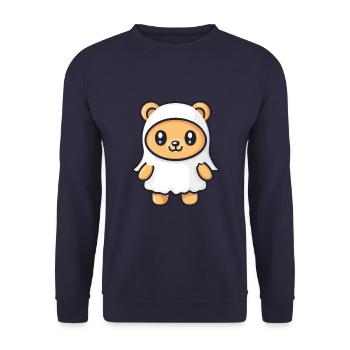Ours Halloween Bande dessinée Fantôme - Sweat-shirt Unisexe - marine - Devant - Alina (178cm) & Michal (187cm)