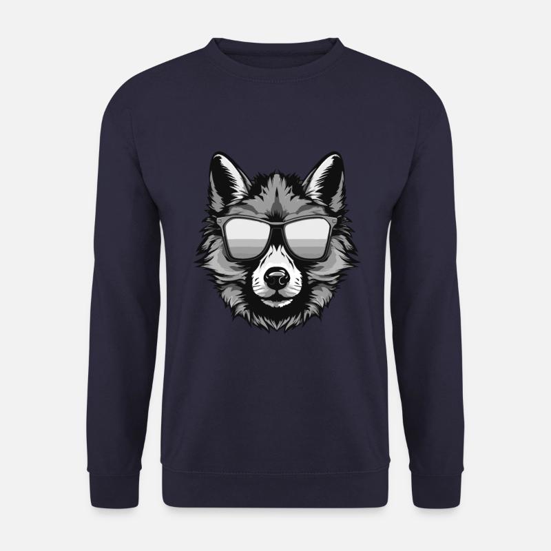 Wolf Hipster Cool Party - Unisex Pullover - Navy