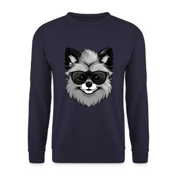 Pomeranian Dog Pomeranian Cool - Unisex Sweatshirt - navy - Front - Alina (178cm) & Michal (187cm)