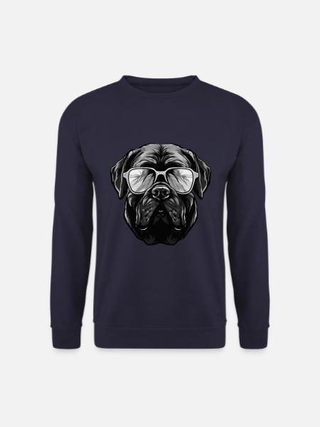 Mastiff Dog Hipster Cool Party - Sweat-shirt Unisexe - marine