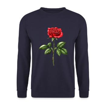 Rose Fleur Amour Saint Valentin - Sweat-shirt Unisexe - marine - Devant - Alina (178cm) & Michal (187cm)