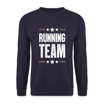 Running Team - Unisex Pullover - Navy - Vorne - Alina (178cm) & Michal (187cm)