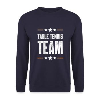 Table Tennis Team - Unisex Pullover - Navy - Vorne - Alina (178cm) & Michal (187cm)