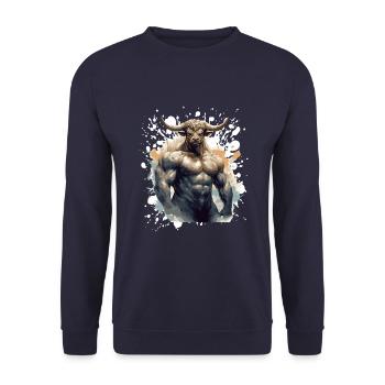 Bull Bull Muscles Musculation Bête - Sweat-shirt Unisexe - marine - Devant - Alina (178cm) & Michal (187cm)