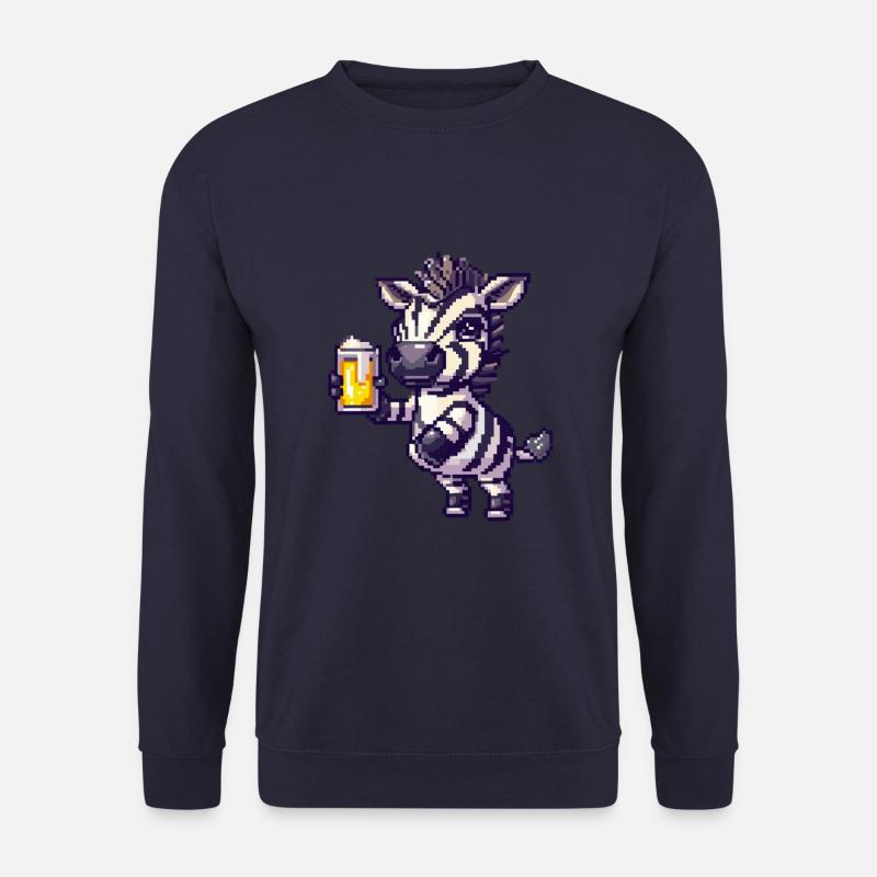 Bière Zebra Pixel - Sweat-shirt Unisexe - marine