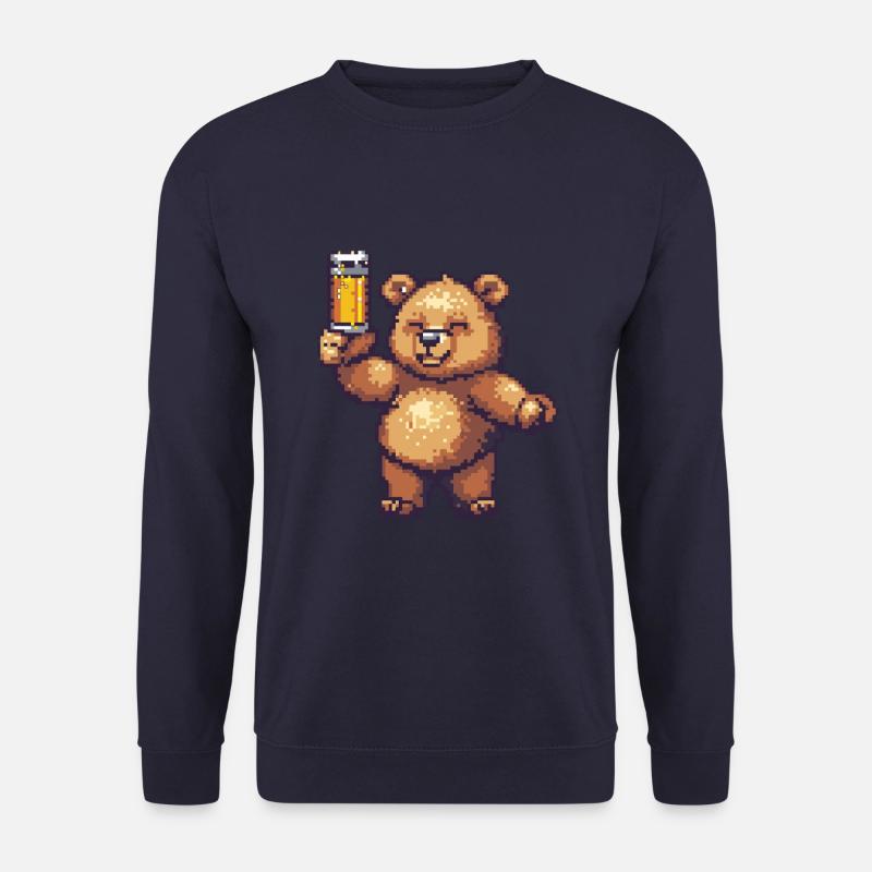 Bär Pixel Bier - Unisex Pullover - Navy
