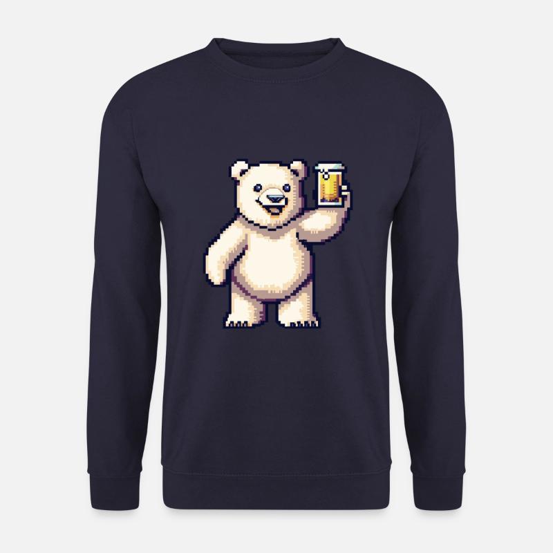 Eisbär Pixel Bier - Unisex Pullover - Navy