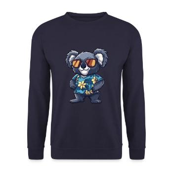 Koala Comic Funny Summer - Unisex Sweatshirt - navy - Front - Alina (178cm) & Michal (187cm)