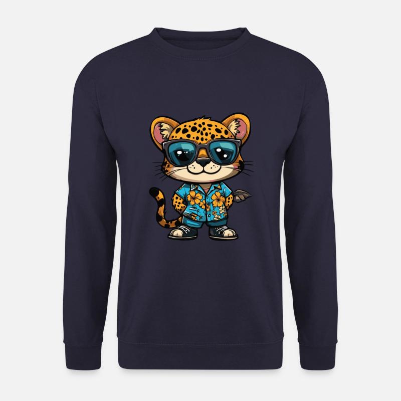 Léopard Bande dessinée Drôle d’été - Sweat-shirt Unisexe - marine