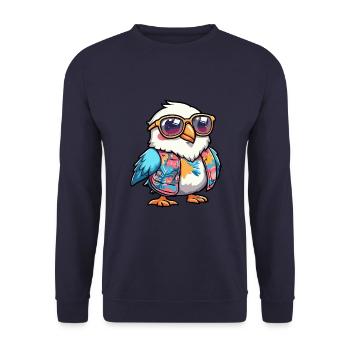 Colombe oiseau drôle d’été - Sweat-shirt Unisexe - marine - Devant - Alina (178cm) & Michal (187cm)