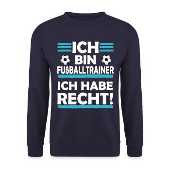 fußballtrainer - Unisex Pullover - Navy - Vorne - Alina (178cm) & Michal (187cm)