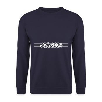 Bachelor Party 2024 Bachelor Party - Unisex Sweatshirt - navy - Front - Alina (178cm) & Michal (187cm)