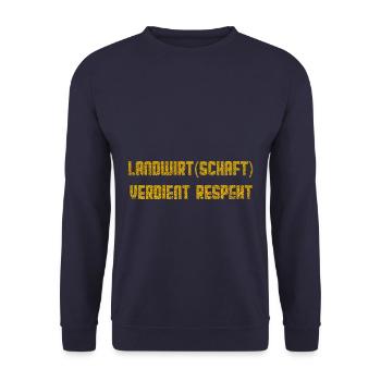 Landwirtschaft verdient Respekt - Unisex Pullover - Navy - Vorne - Alina (178cm) & Michal (187cm)