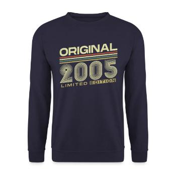 Original 2005 Vintage Vintage Retro Birthday - Unisex Sweatshirt - navy - Front - Alina (178cm) & Michal (187cm)