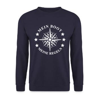 Captain - my boat my rules - Unisex Sweatshirt - navy - Front - Alina (178cm) & Michal (187cm)